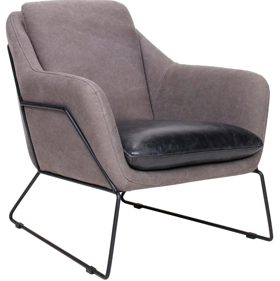 Industrial canvas and genuine leather 1 seater sofa cale conceptual design.