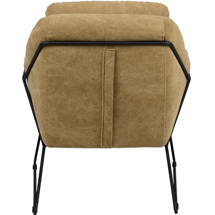 Industrial Canvas And Genuine Leather 1 Seater Sofa CALE