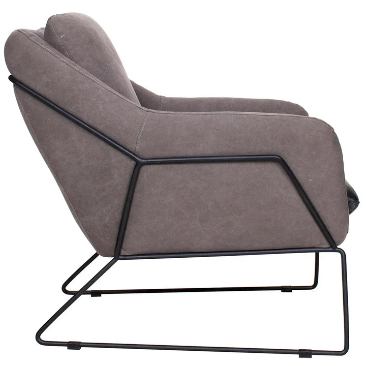 Industrial Canvas And Genuine Leather 1 Seater Sofa CALE