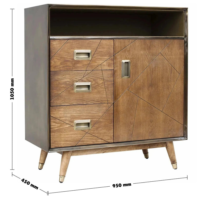 Vintage canvas and wooden storage cabinet vintage brass size charts.