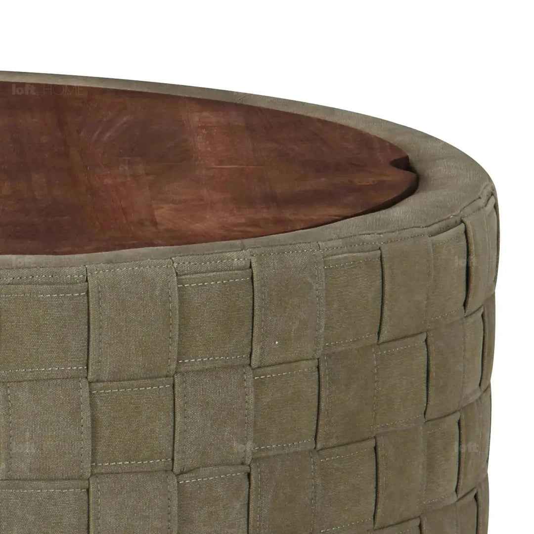 Vintage canvas coffee table cove conceptual design.