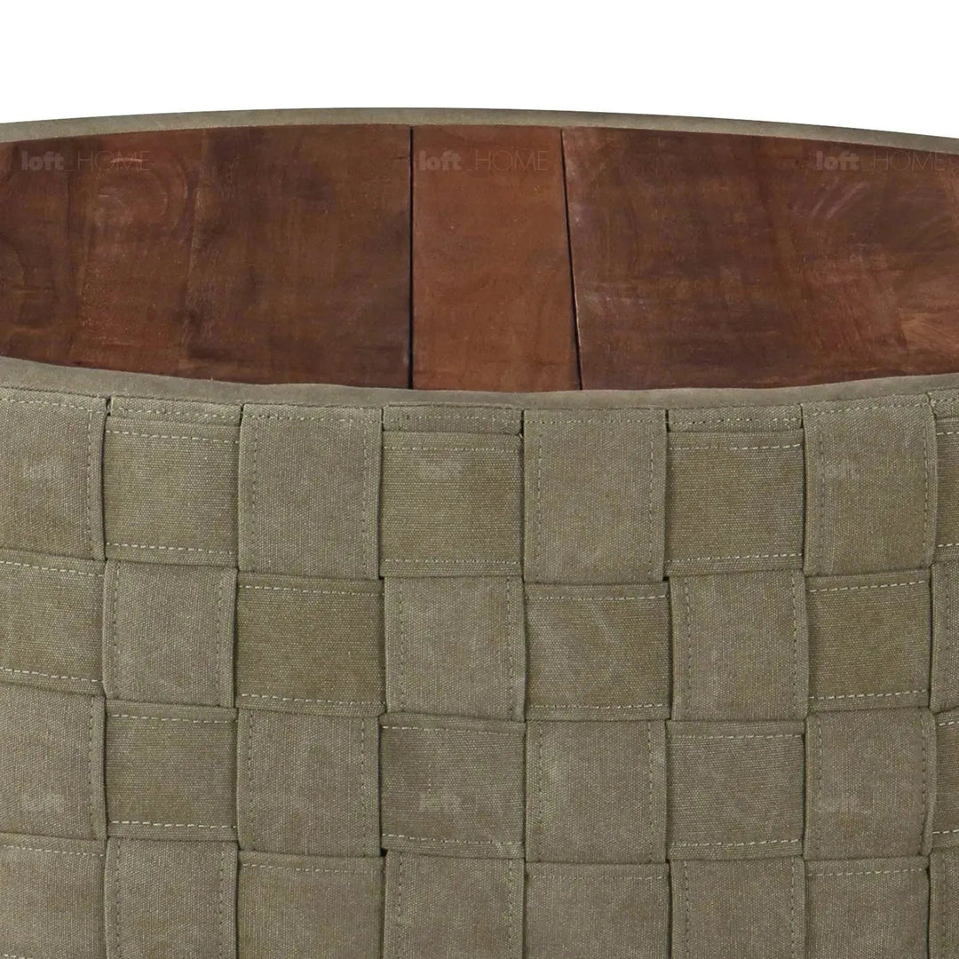 Vintage canvas coffee table cove in still life.