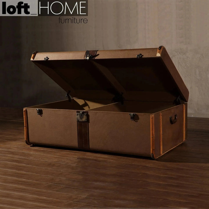 Vintage canvas coffee table storage box richards' trunk canvas in real life style.