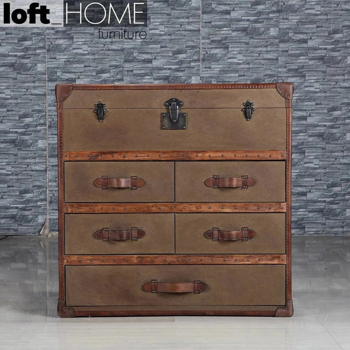 Vintage Canvas Drawer Cabinet OX TRUNK S CANVAS
