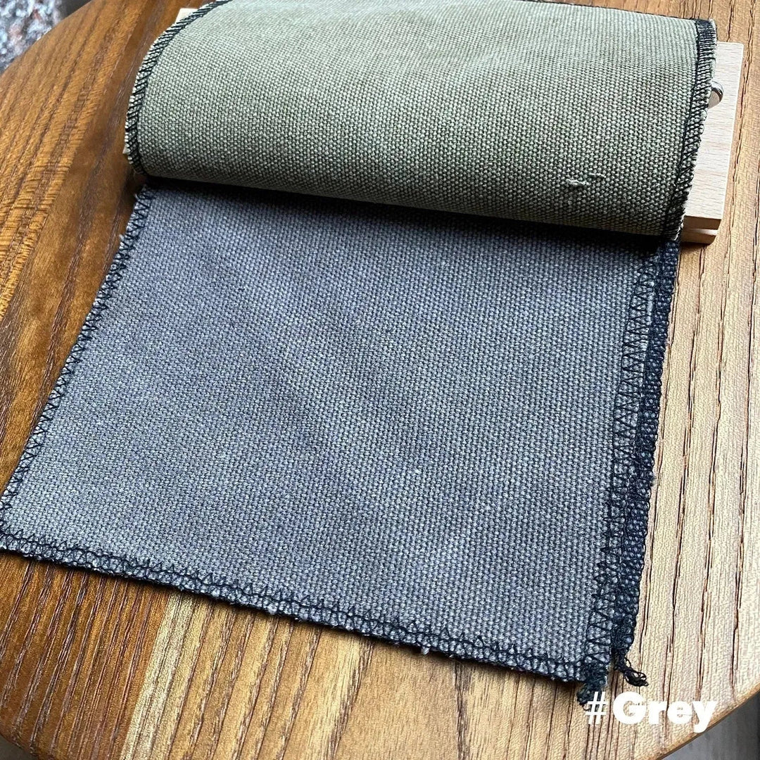 Vintage canvas drawer cabinet ox trunk s canvas in close up details.