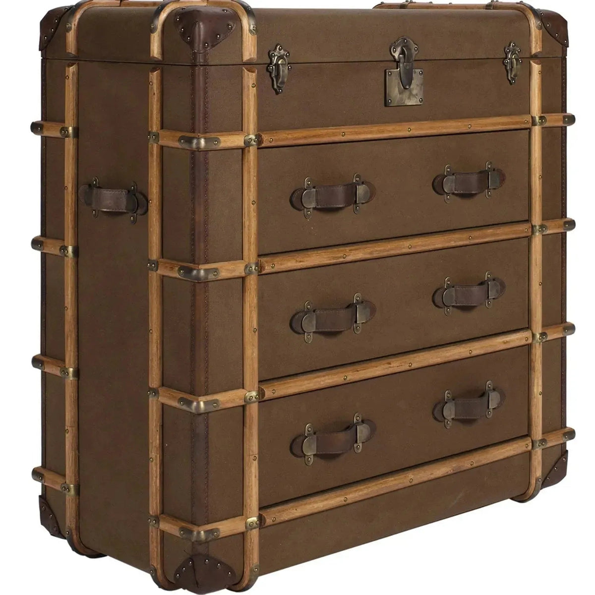 Industrial canvas drawer cabinet richards' trunk primary product view.