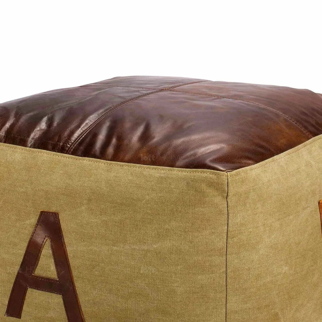 Vintage Canvas Ottoman ALPHABET