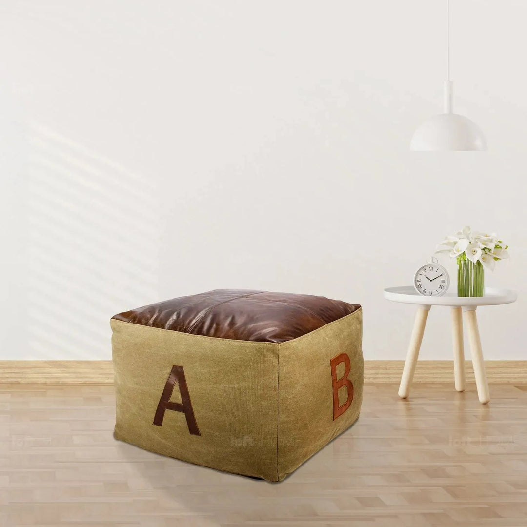 Vintage Canvas Ottoman ALPHABET
