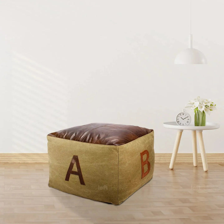 Vintage Canvas Ottoman ALPHABET