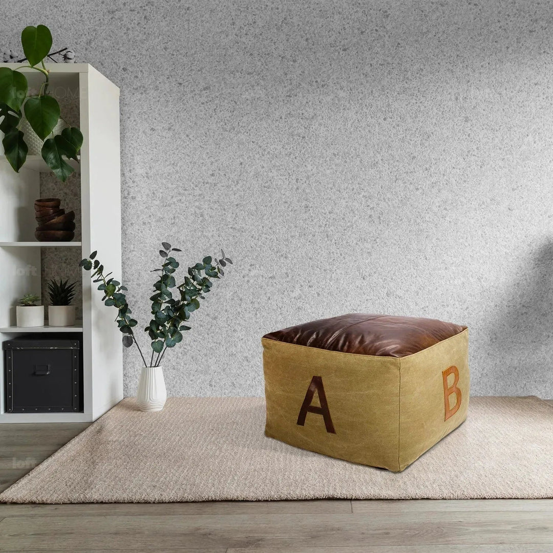 Vintage Canvas Ottoman ALPHABET