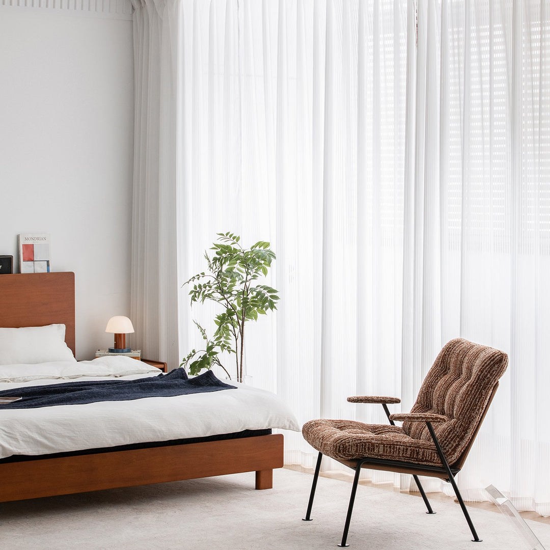 Vintage chenille velvet fabric 1 seater sofa duoeran in close up details.