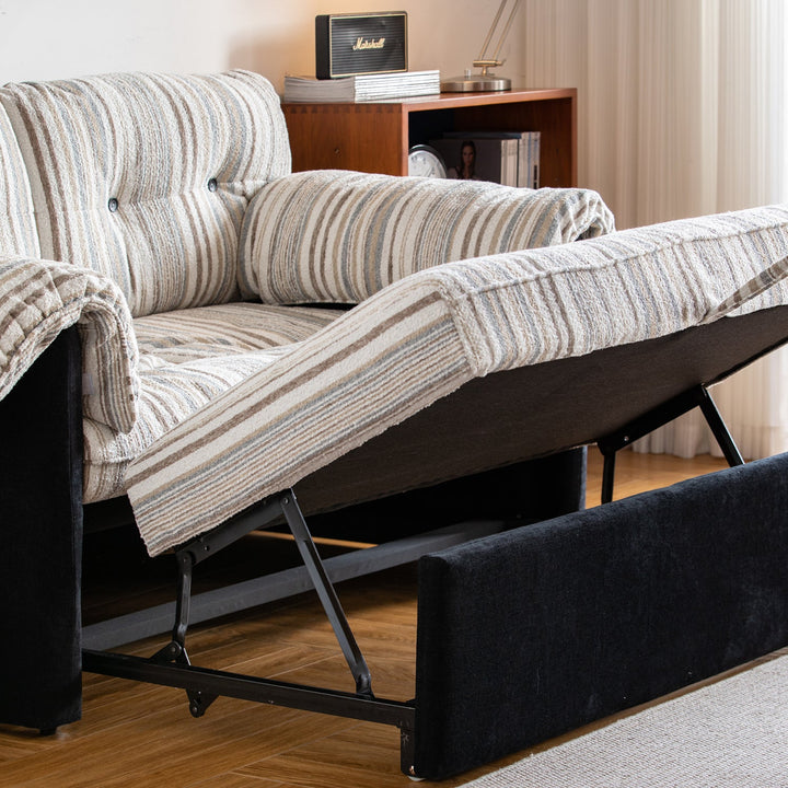 Bauhaus chenille velvet fabric 2 seater sofa bed ziru in still life.