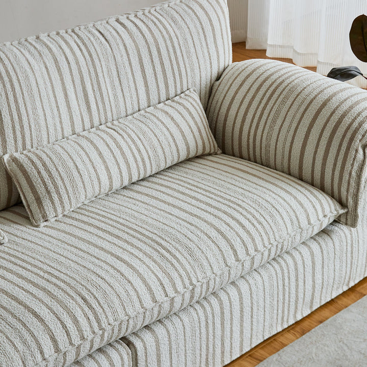 Vintage chenille velvet fabric 4 seater sofa koala in real life style.