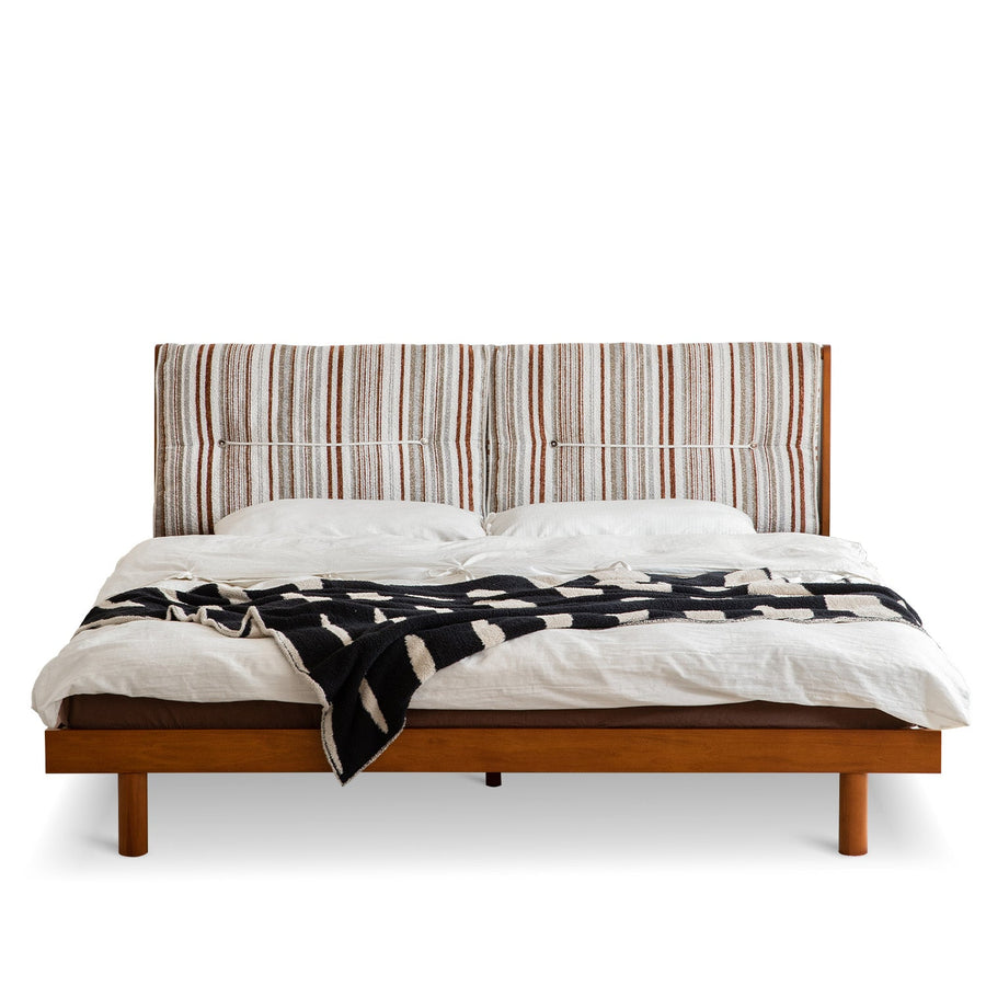 Bauhaus Chenille Velvet Fabric Boxwood Bed MILK