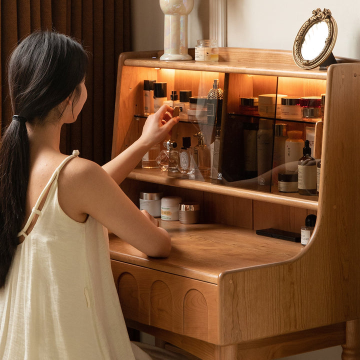 Vintage cherry wood dressing table anna size charts.