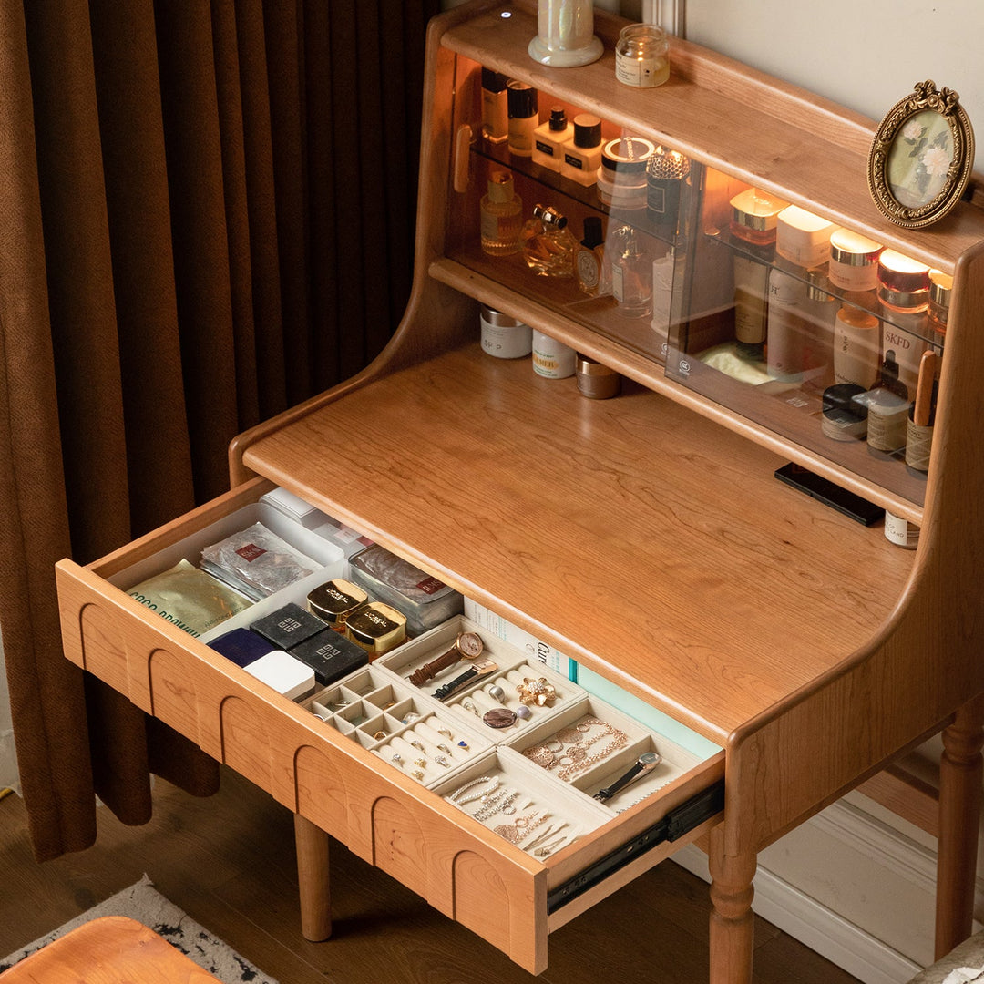 Vintage cherry wood dressing table anna material variants.