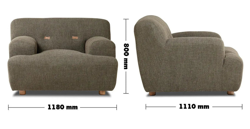 Scandinavian fabric 1 seater sofa akashi size charts.