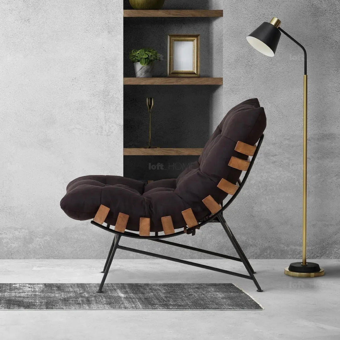 Industrial fabric 1 seater sofa marvella in real life style.