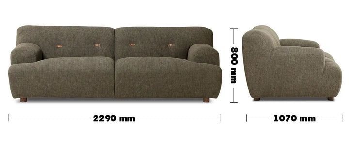 Scandinavian fabric 3 seater sofa akashi size charts.