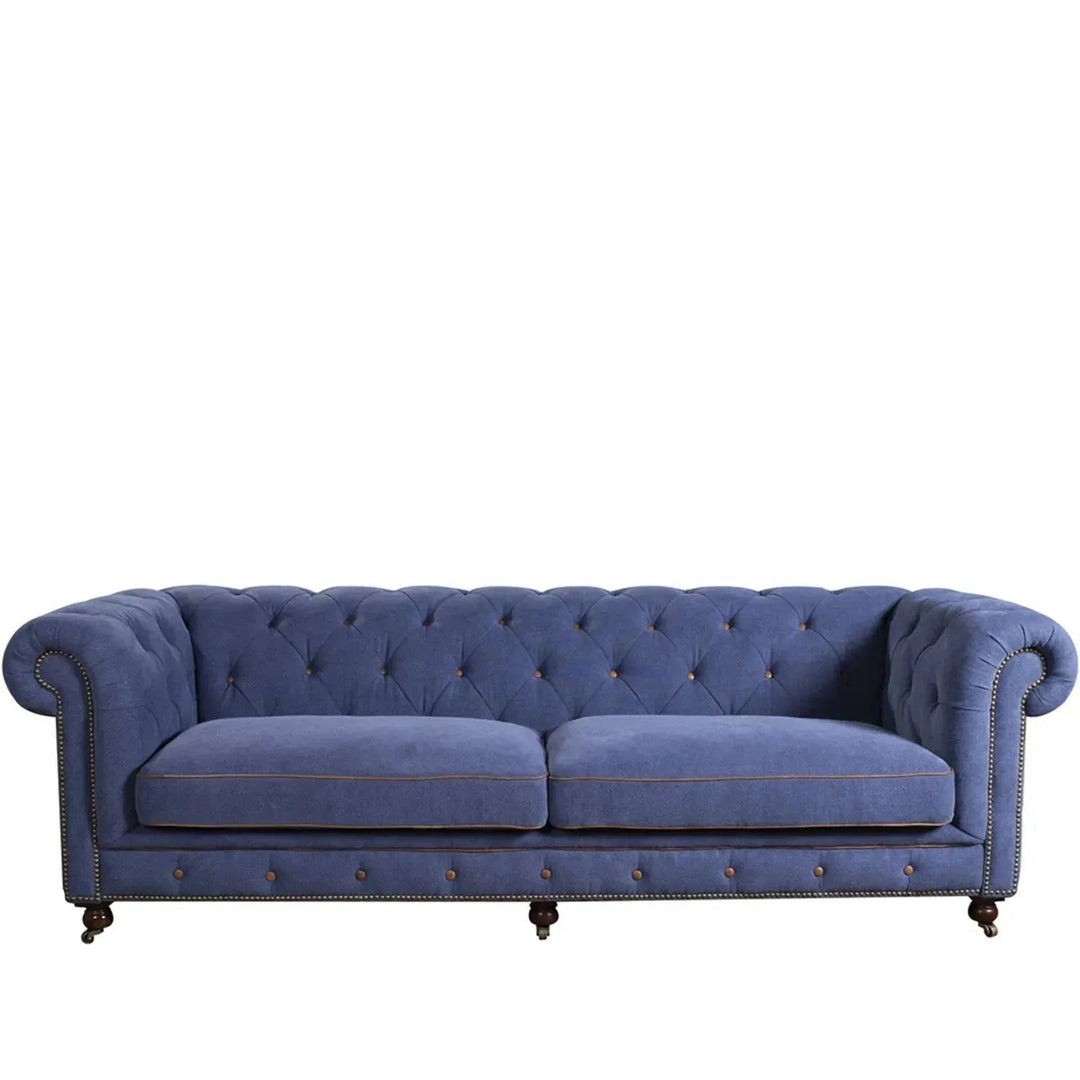 Vintage Fabric 3 Seater Sofa GRAPHITE LINEN