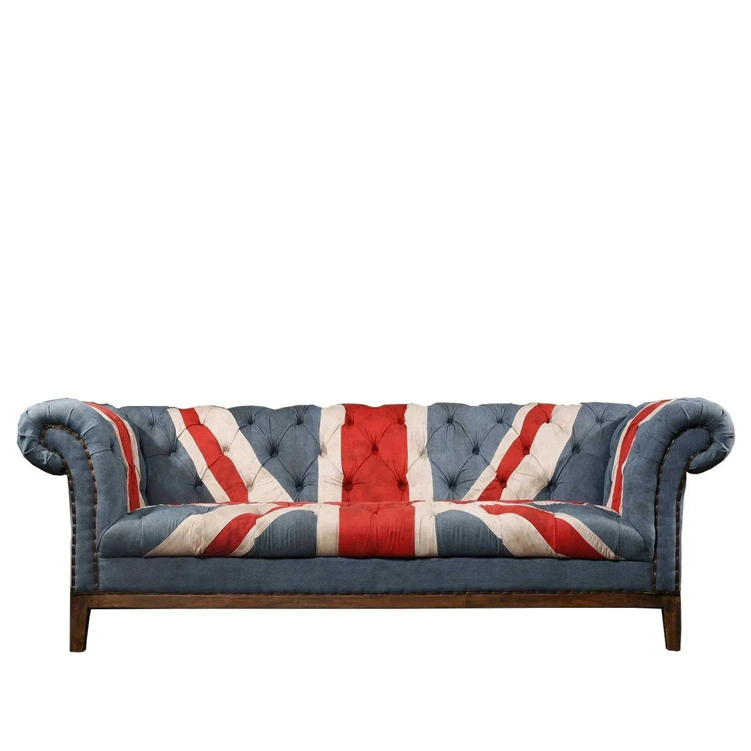 Vintage Fabric Chesterfield 3 Seater Sofa UNION JACK