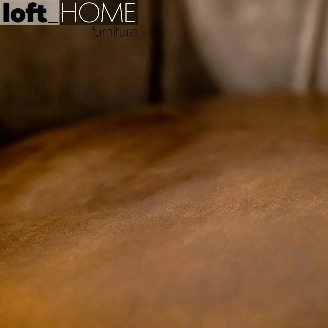 Vintage fabric and genuine leather 1 seater sofa bread environmental situation.