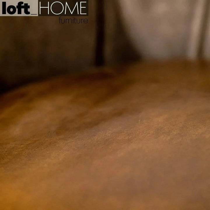 Vintage fabric and genuine leather 1 seater sofa bread environmental situation.