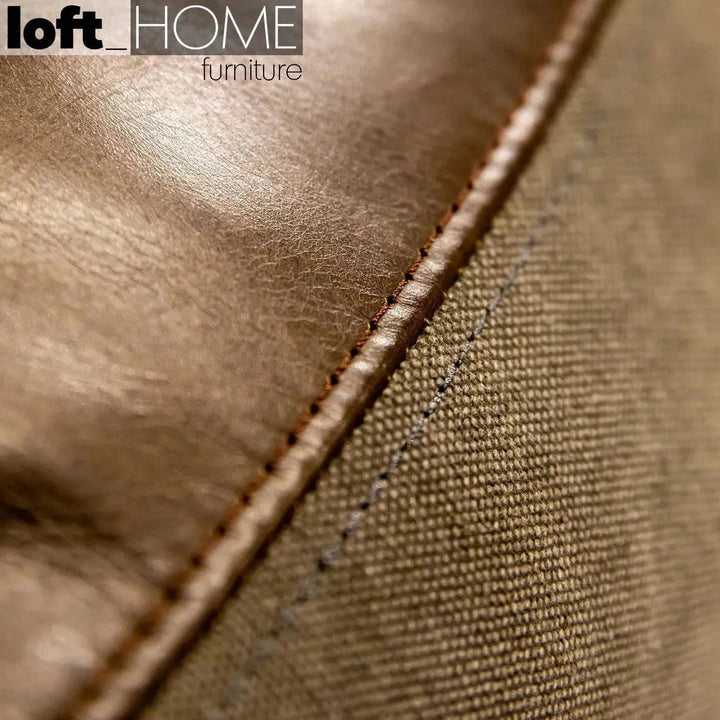 Vintage fabric and genuine leather 1 seater sofa bread conceptual design.