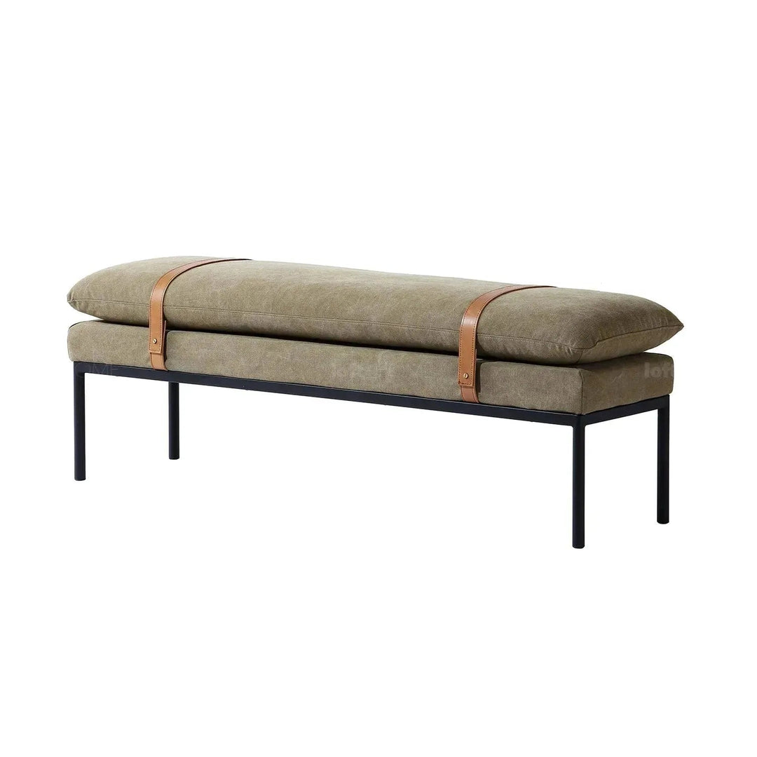 Vintage fabric bench hunter in details.