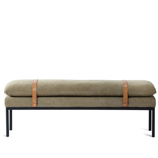 Vintage fabric bench hunter in white background.