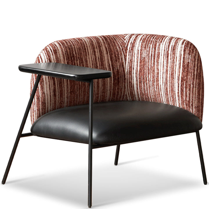 Vintage fabric microfiber leather 1 seater sofa with shelf ravon in white background.