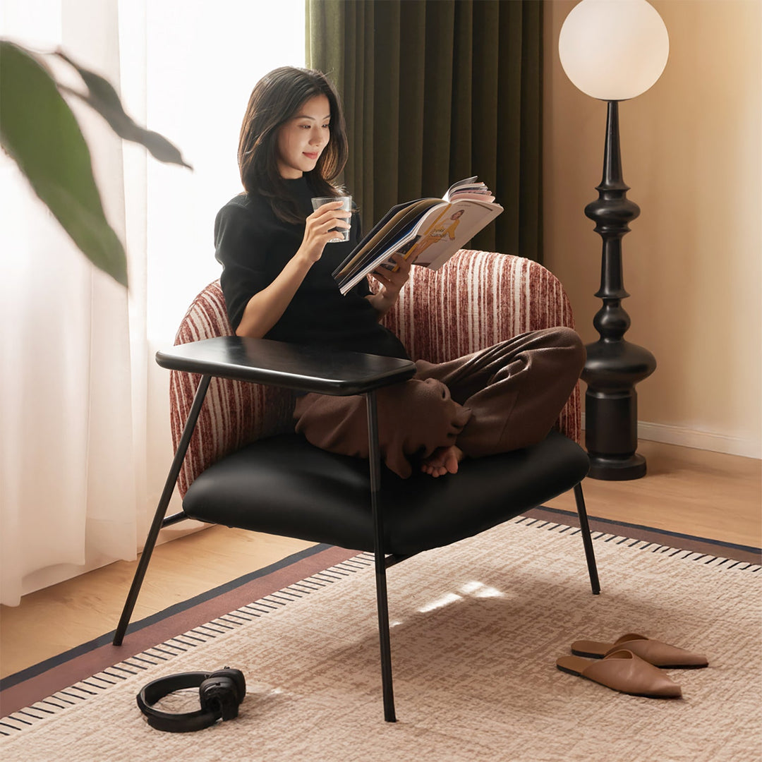 Vintage fabric microfiber leather 1 seater sofa with shelf ravon material variants.