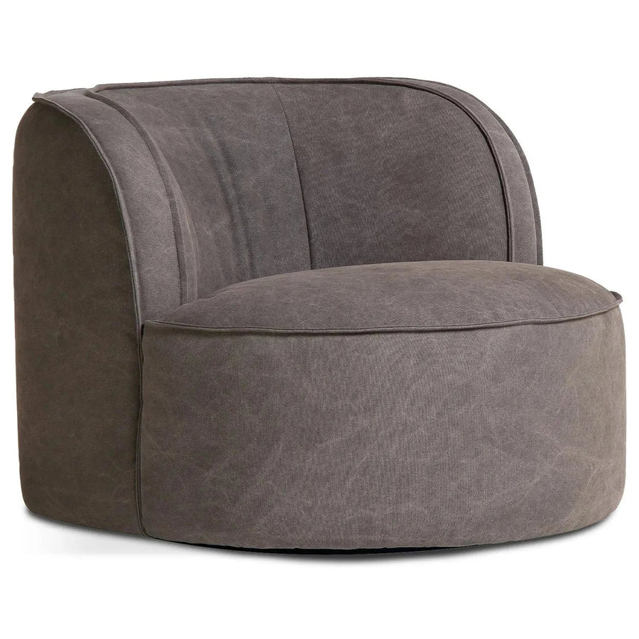 Vintage fabric revolving 1 seater sofa hulk in white background.