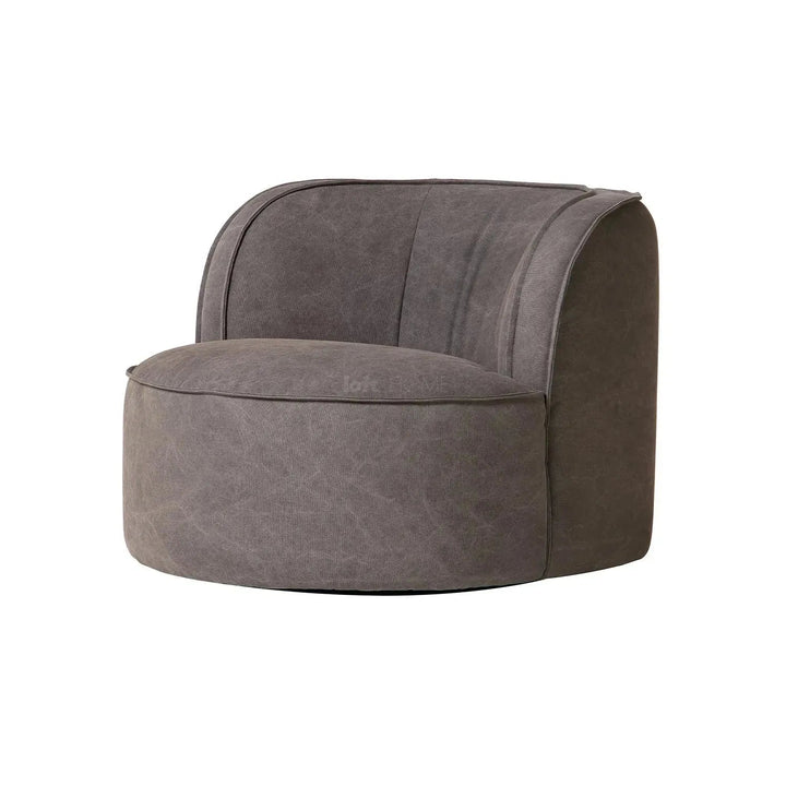 Vintage fabric revolving 1 seater sofa hulk in details.