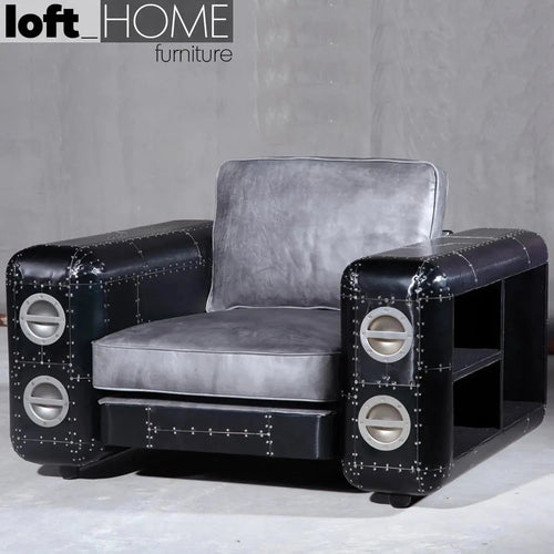 Industrial Genuine Leather 1 Seater Sofa AIRCRAFT Good to Know Preview-1