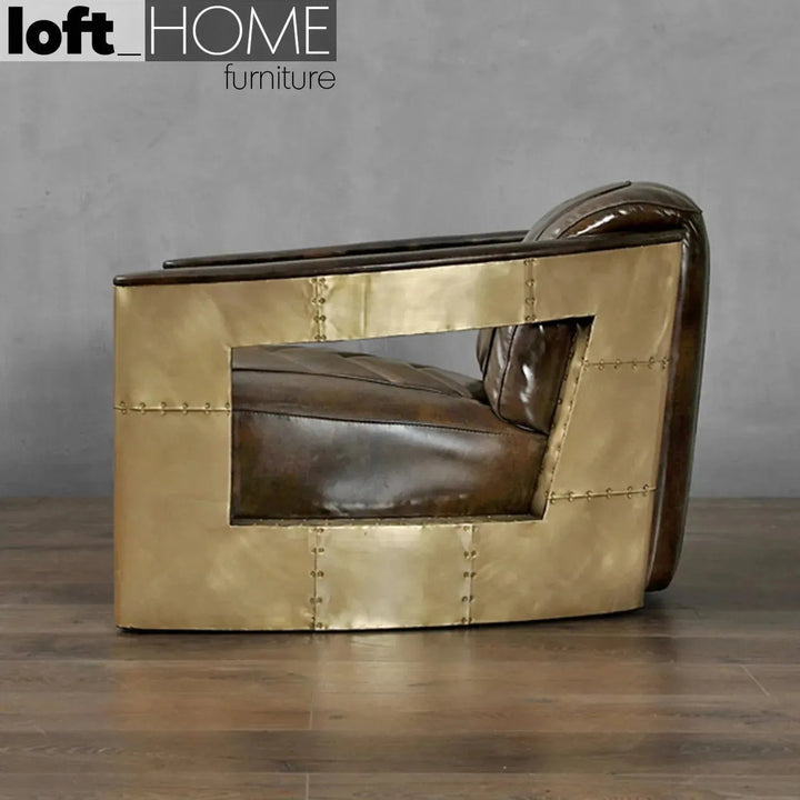 Industrial Genuine Leather 1 Seater Sofa AIRCRAFT