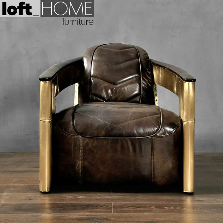 Industrial Genuine Leather 1 Seater Sofa AIRCRAFT