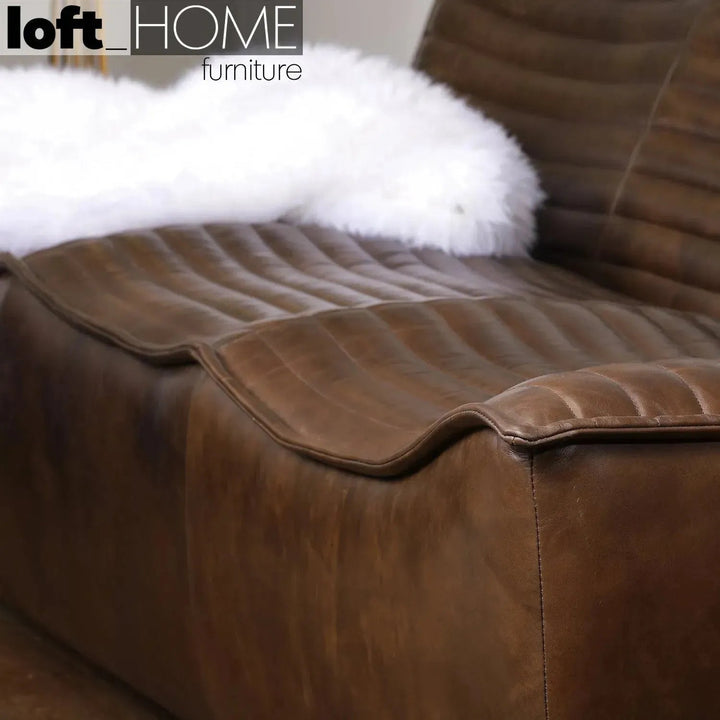 Vintage genuine leather 1 seater sofa airmaster environmental situation.
