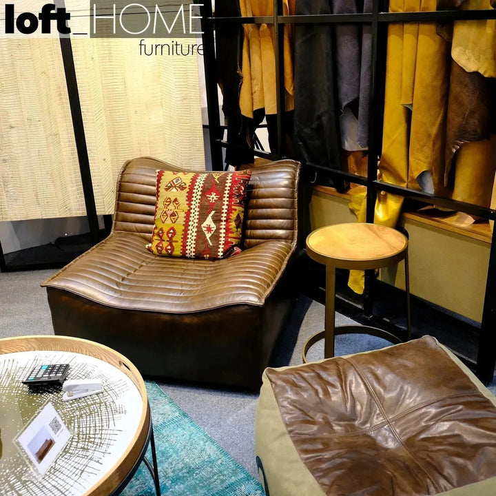 Vintage Genuine Leather 1 Seater Sofa AIRMASTER