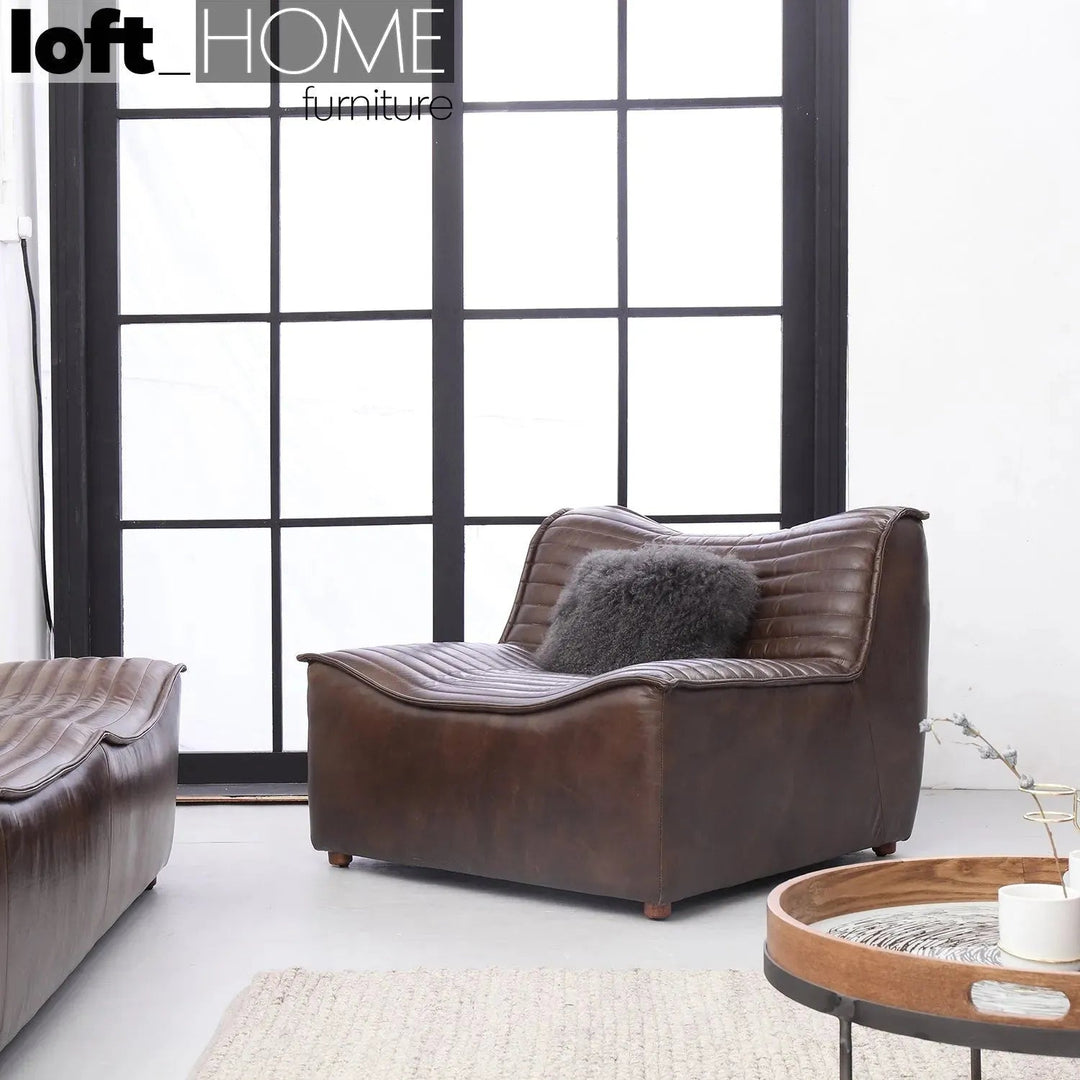 Vintage Genuine Leather 1 Seater Sofa AIRMASTER