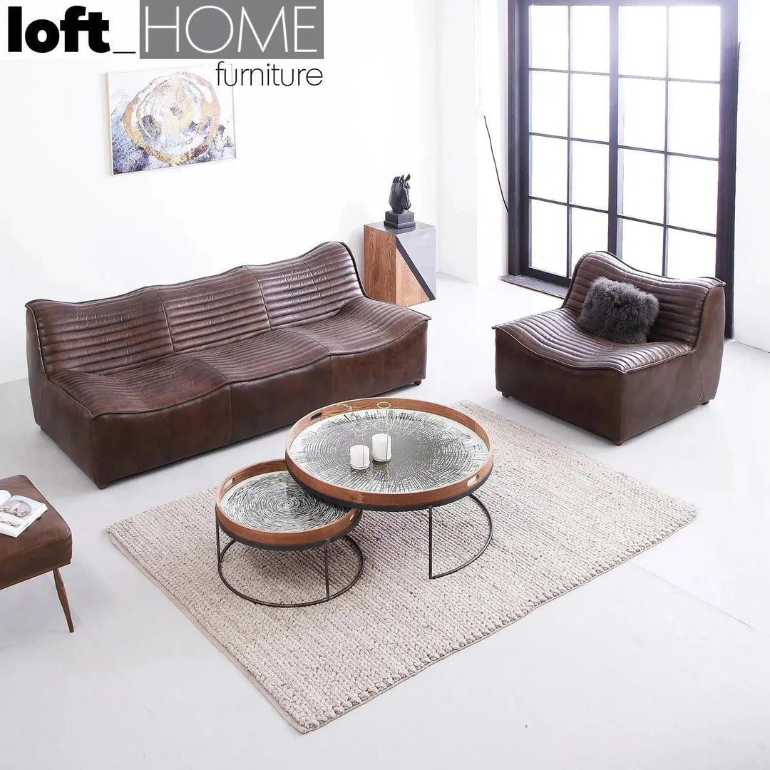 Vintage Genuine Leather 1 Seater Sofa AIRMASTER