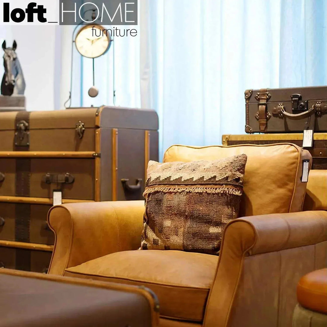 Vintage Genuine Leather 1 Seater Sofa BARCLAY