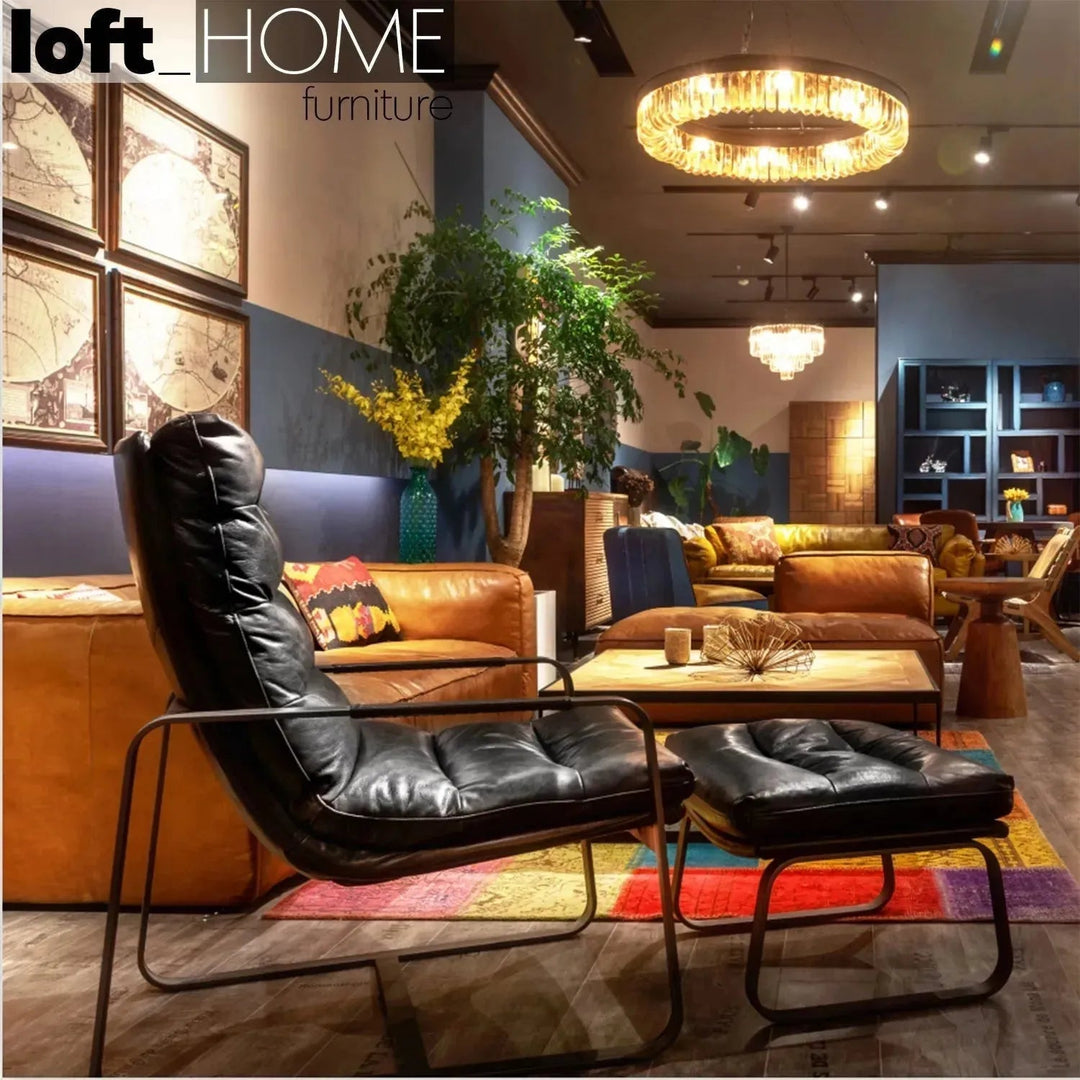 Vintage Genuine Leather 1 Seater Sofa BARDO