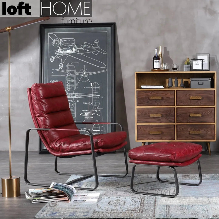 Vintage Genuine Leather 1 Seater Sofa BARDO