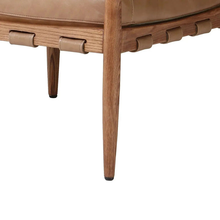 Scandinavian Genuine Leather 1 Seater Sofa BUCKY