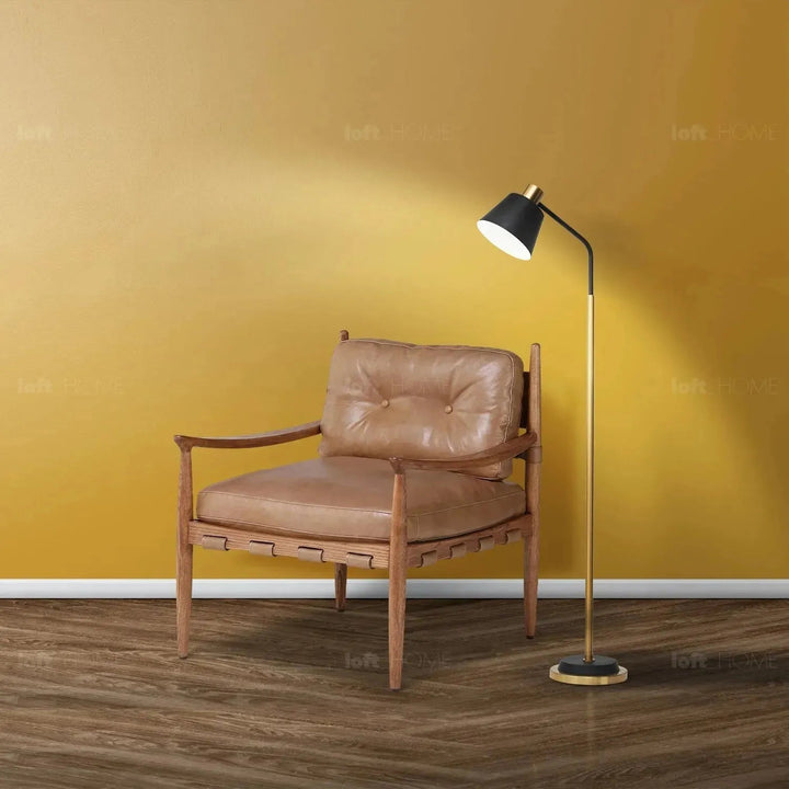 Scandinavian Genuine Leather 1 Seater Sofa BUCKY