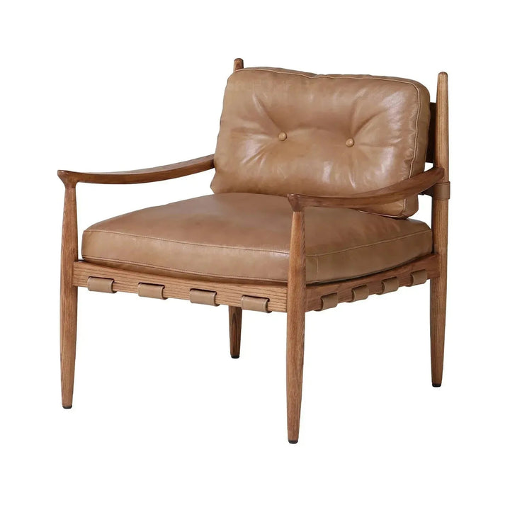 Scandinavian Genuine Leather 1 Seater Sofa BUCKY