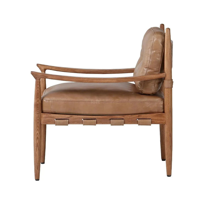 Scandinavian Genuine Leather 1 Seater Sofa BUCKY