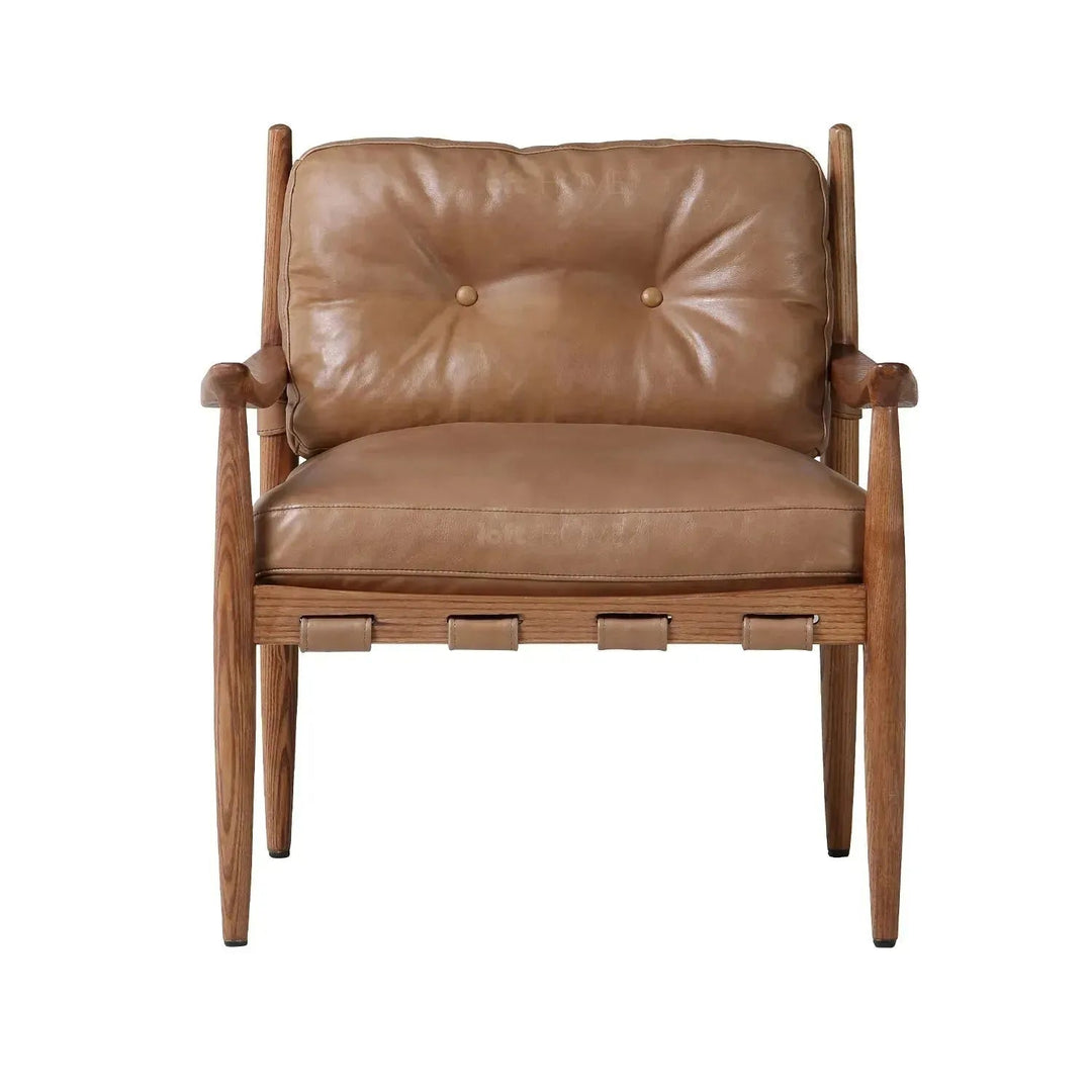 Scandinavian Genuine Leather 1 Seater Sofa BUCKY