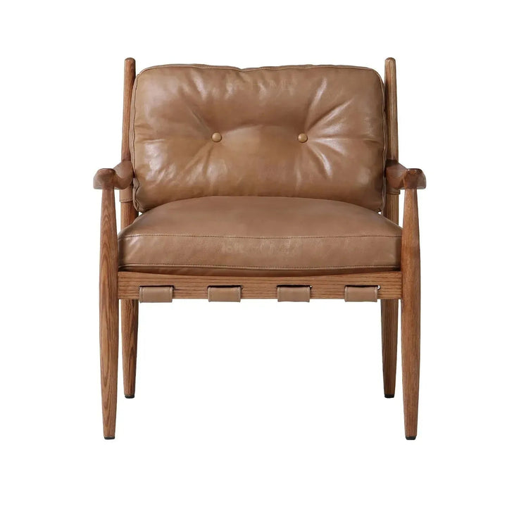 Scandinavian Genuine Leather 1 Seater Sofa BUCKY